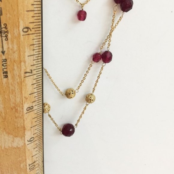 Express Necklace Tiered Layered Beads Gold Tone - Picture 7 of 7